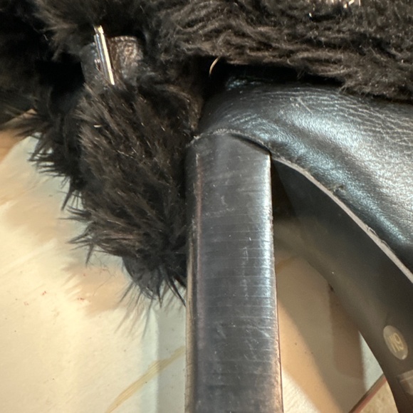 MK boots black pebbled leather winter boots fur lined - Picture 11 of 16